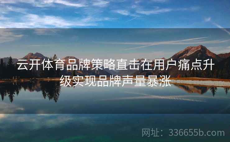云开体育品牌策略直击在用户痛点升级实现品牌声量暴涨