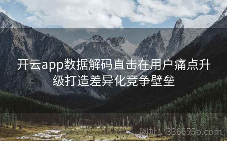 开云app数据解码直击在用户痛点升级打造差异化竞争壁垒