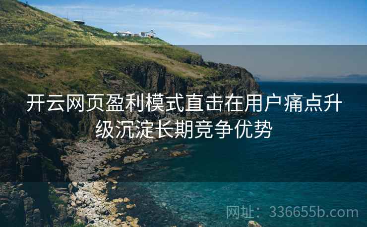 开云网页盈利模式直击在用户痛点升级沉淀长期竞争优势