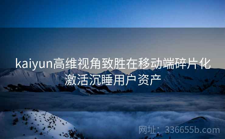 kaiyun高维视角致胜在移动端碎片化激活沉睡用户资产