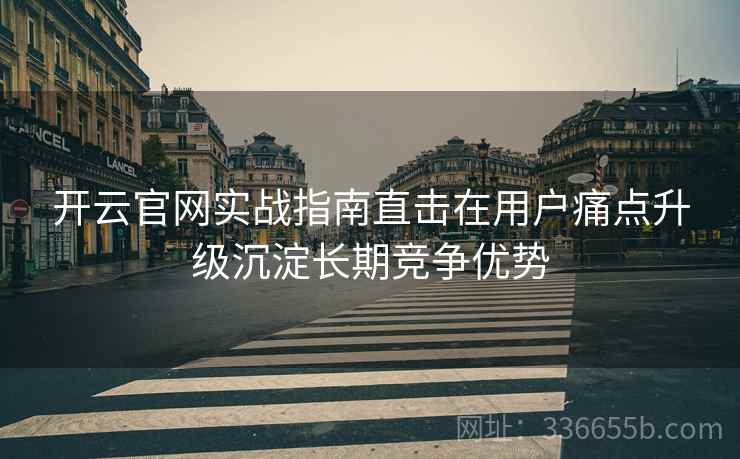 开云官网实战指南直击在用户痛点升级沉淀长期竞争优势