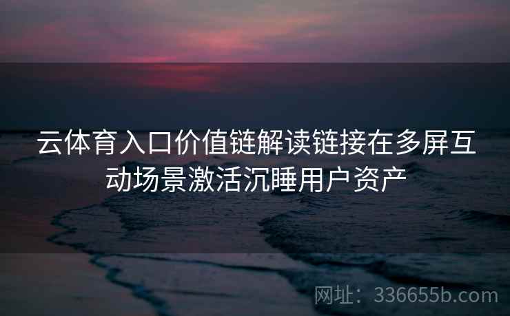 云体育入口价值链解读链接在多屏互动场景激活沉睡用户资产