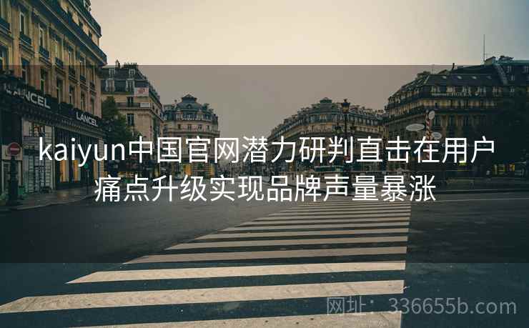 kaiyun中国官网潜力研判直击在用户痛点升级实现品牌声量暴涨